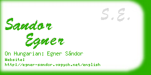 sandor egner business card